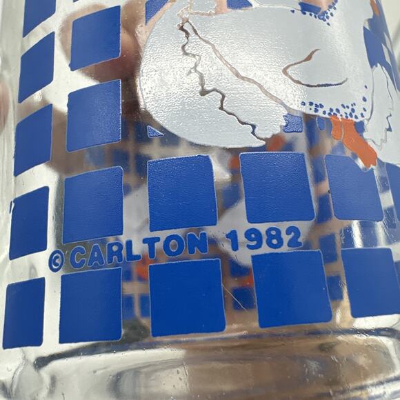 2 Vintage Carlton Luminarc Goose Duck Mug Cup Blue Clear Glass 1982 . - Picture 3 of 5